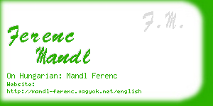 ferenc mandl business card